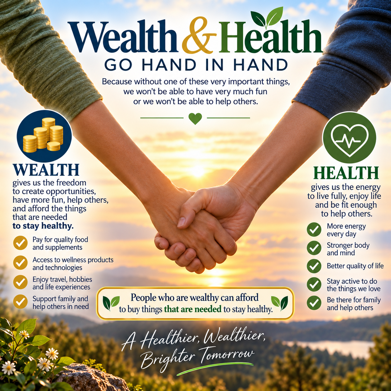 Wealth and Health Go Hand in Hand infographic